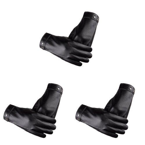 3Paren Winddichte Winterhandschoenen Zwart Met Touchscreen 2
