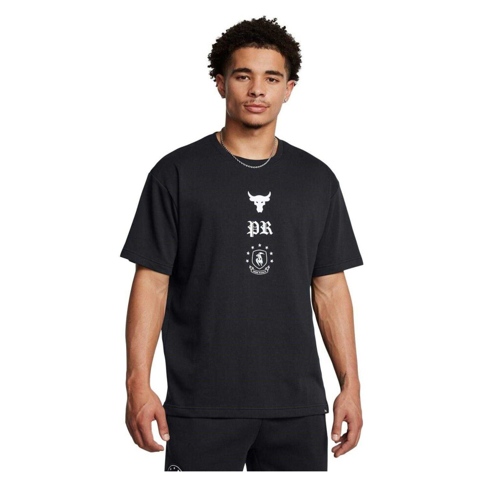 Under Armour (M, ) Mens Project Rock Terrycloth T-Shirt Black