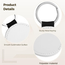 DIY Keychains,30 Sublimation Blanks with Metal Rings,Double-Sided White Blanks Polyester for Heat Transfer