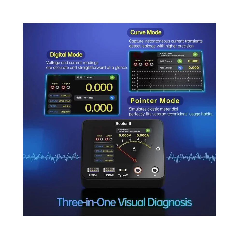 Ibooter Il Power Current Analyzer Real Current Curve Monitoring And Analysis One Second Fault Diagnos 4713951340779