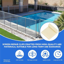 30PCS Screen Clip System for 2cm Flat Spline, Pool and Patio Screen Repair Clips Privacy Screen Mounting Tabs