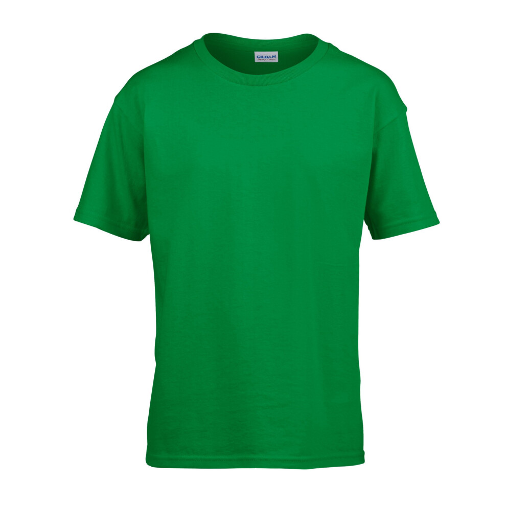 Gildan (9-11 Years, Irish ) Childens/Kids Softstyle Ringspun T-Shirt Green