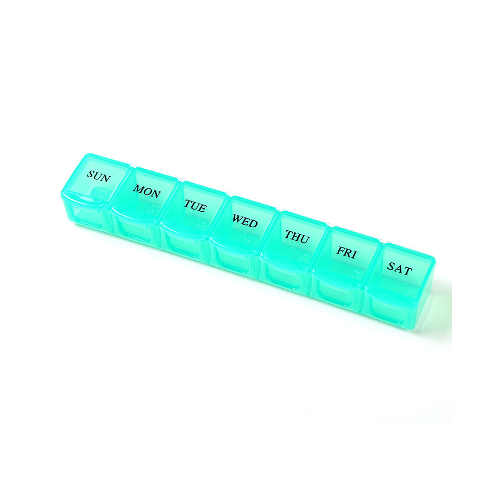 Stoyotu (Green) New Weekly Portable Travel Pill Cases Box 7 Days Organizer 7 Grids Pills Container Storage Tablets Vitamins Medicine Fish Oils