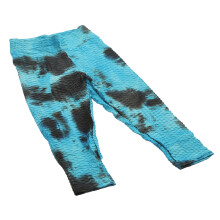 Tie-Dye Leggings L Schwarz/Blau Schnelltrocknend Hoher Bund