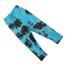 Tie-Dye-Leggings, Größe M, Schwarz/Blau, schnell trocknend