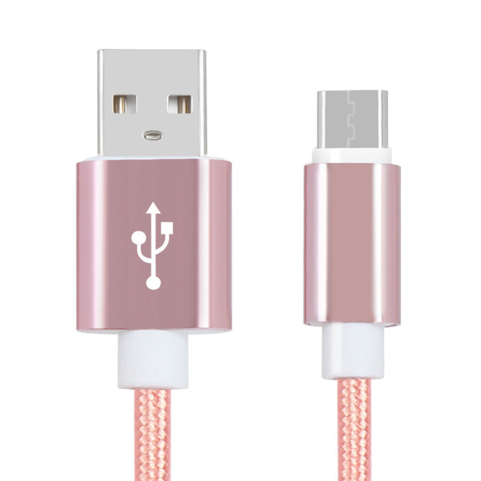(Rose, 3Ft) Nylon Braided Strong Rope Usbc Typec 31 Data Sync Charger Cord Charging Cable 694891215706