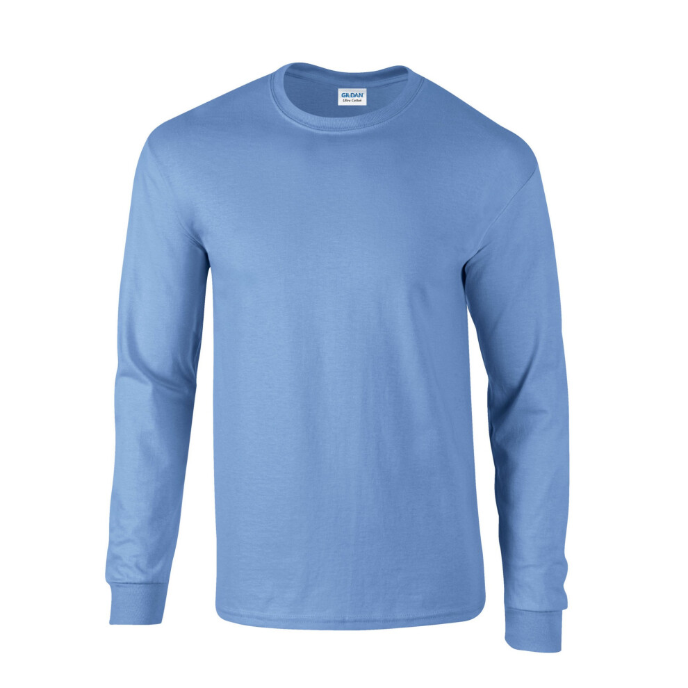 Gildan (M, Carolina ) Unisex Adult Ultra Plain Cotton Long-Sleeved T-Shirt Blue