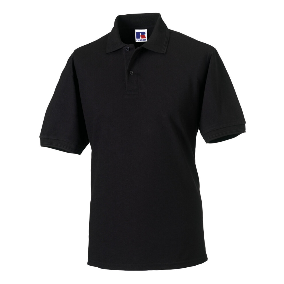 Russell (6Xl, ) Mens Polycotton Pique Hardwearing Polo Shirt Black