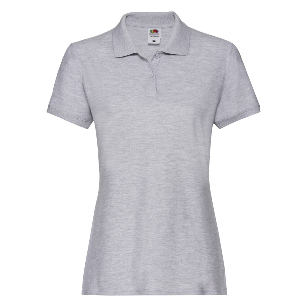 Fruit Of The Loom (L, Athletic Heather ) Womens/Ladies Premium Fitted Short-Sleeved Polo Shirt Grey