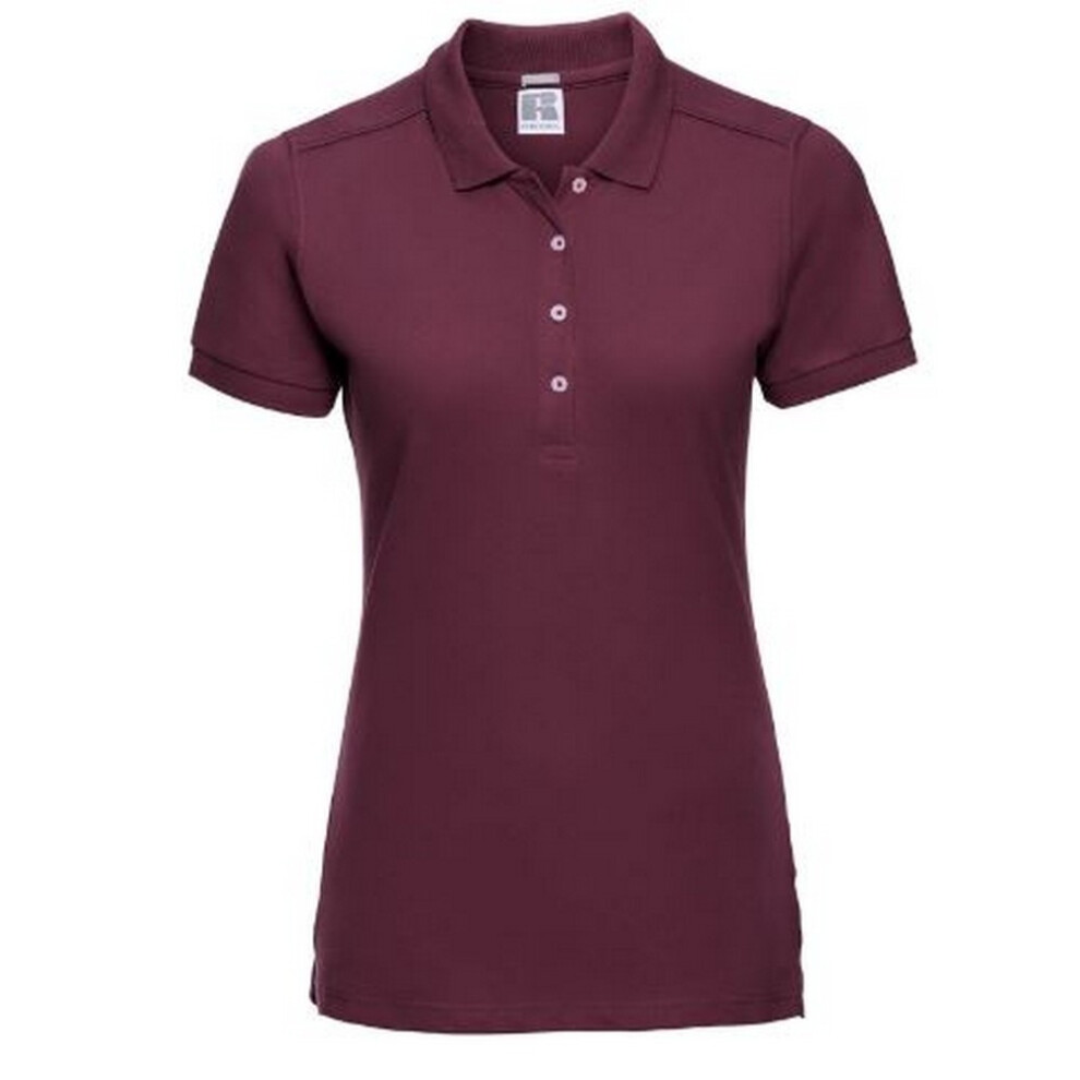 Russell (M, Burgundy) Womens/Ladies Stretch Short Sleeve Polo Shirt Red,Multicoloured
