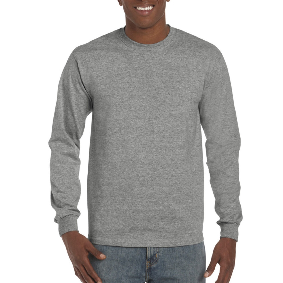 Gildan (S, Graphite Heather) Mens Long Sleeve Hammer Shirt Multicoloured