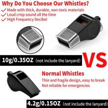 SPORTIC Whistle Plastic Whistles with Lanyards for Coaches, Referees, Training, Emergencies, and Outdoor Activities