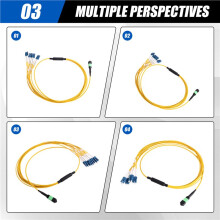 Cordon de Brassage Fibre Optique Monomode SM à 8 Cœurs MPO/APC Femelle-LC/UPC de Type B pour Émetteur-Récepteur QSFP+