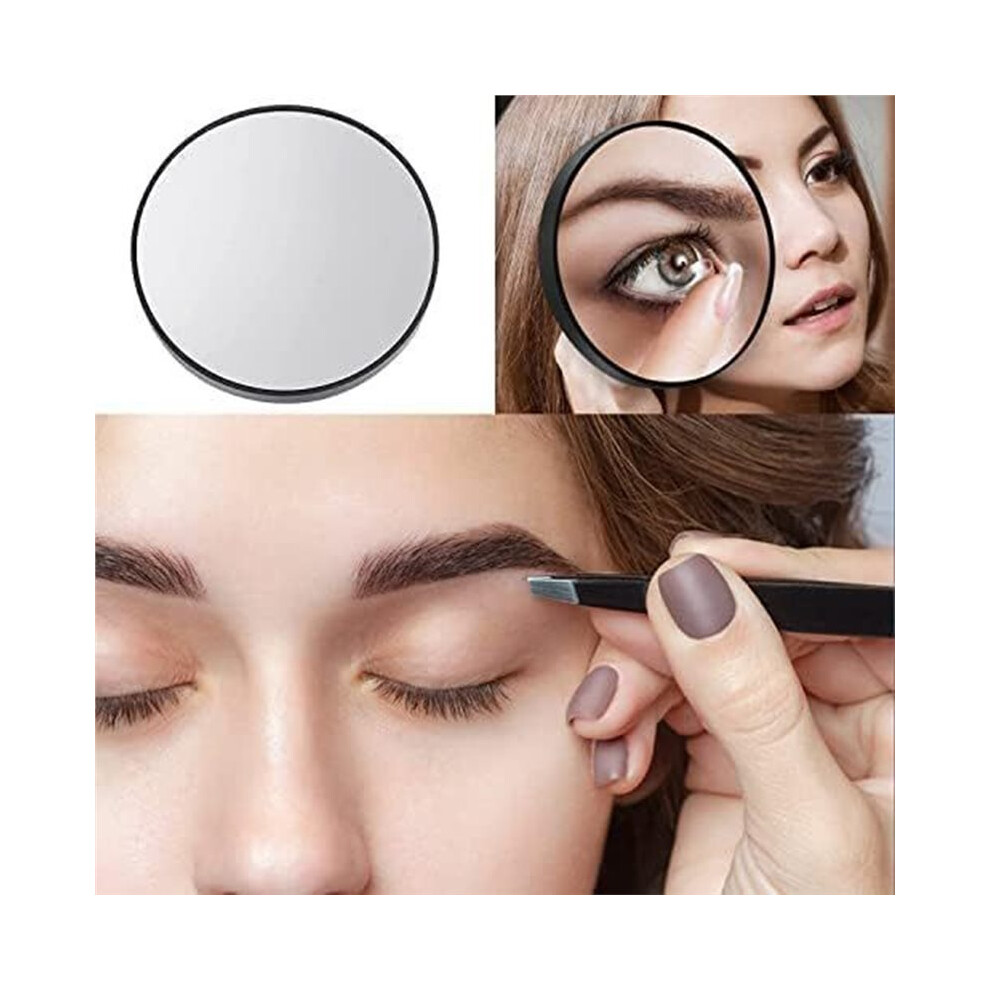 Magnifying Mirror with Suction Cups 3.5 Inches Magnified Makeup Mirror and Slant Tweezers for Detailed Skincare 40X