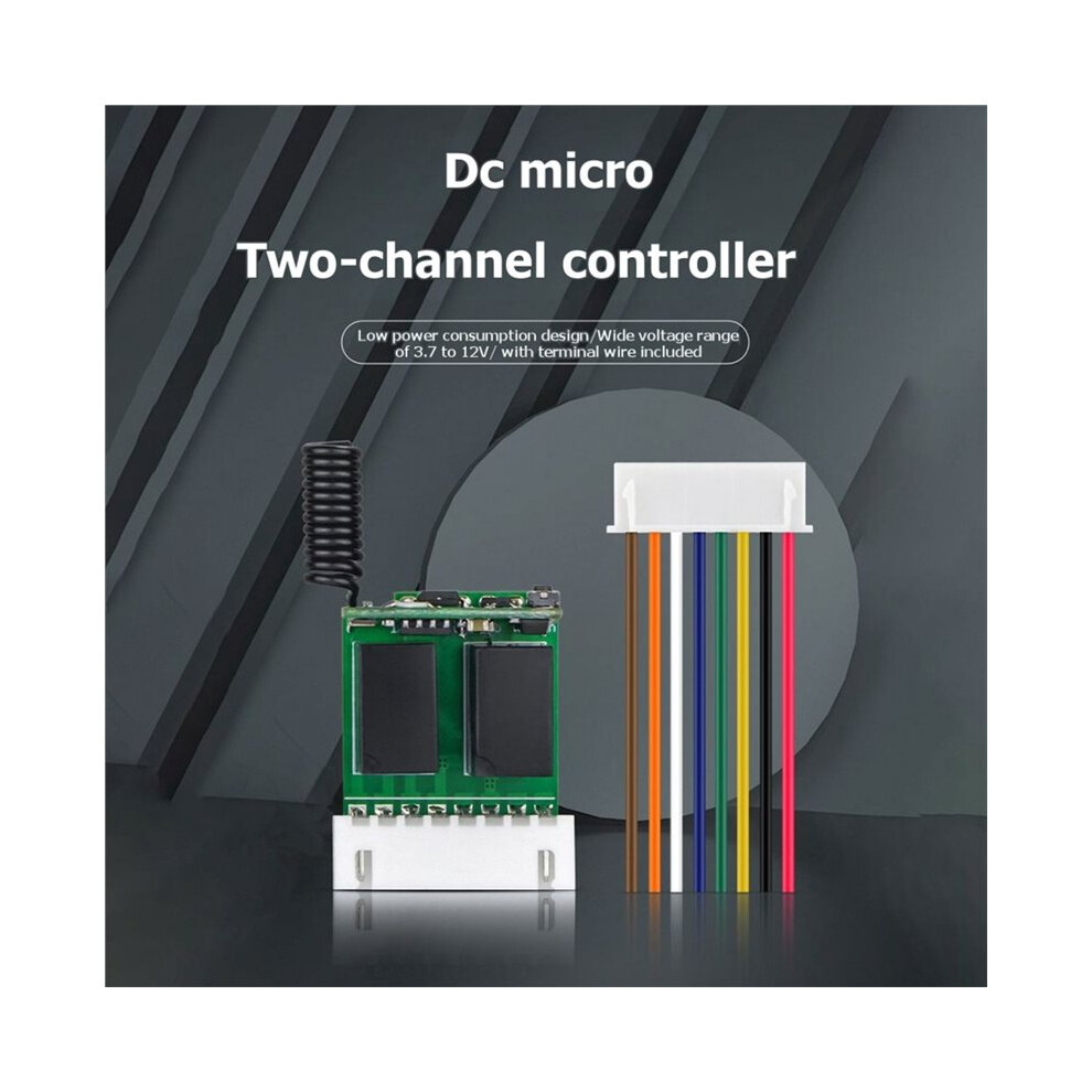2Ch Rc Remote Dc3.7v-12V Wireless Relay Led Lights Remote Control For Access Control 433Mhz 6032199701073