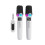 1 to 2 Wireless Microphone with Receiver  AI Speaker Microphone Multi Sound Effect Mixer System for Karaoke White 1