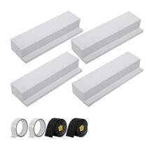 Paquete de 4 Bloques de Espuma para Aire Acondicionado, Kit de Bloques de Espuma Laterales para Aire Acondicionado de Ventana con Tira de Espuma y