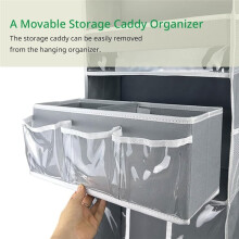Over the Door Organizer for Nursery, 5-Tier Baby Clothes Organizer with Removable Storage Caddy, Hanging Behind Door