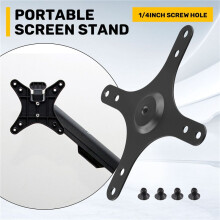 4X Placa de Soporte de Montaje para Monitor Portátil con Orificio para Tornillos VESA de 1/4 de Pulgada de 100 X 100 mm, 75 X 75 mm, Juego de