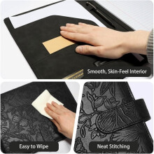Professioneller Padfolio-Portfolio-Ordner, Strukturierte, Geprägte Kunstledermappe für Briefblock, Notizblock und Lebenslauf