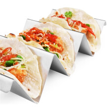 Taco Holders 4 Packs - Stainless Steel Taco Stand Rack Tray Style, Oven Safe for Baking, Dishwasher and Grill Safe