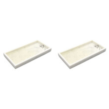 2X Bandeja de Resina com PadrãO de MáRmore, Placa Retangular Antiderrapante, Bancada para Banheiro, Sabonete, Shampoo, Bandeja de Armazenamento,