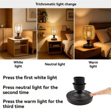 Tischlampen mit Papierseil-Lampenschirm, USB-Wiederaufladbar, Stufenlos Regelbar, für Terrasse, Wohnzimmer und Schlafzimmer
