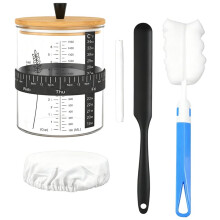 Ensemble de Bocaux à Levain de 1500 Ml en Verre Transparent - Récipients pour le Levain Chaud et Fermenté - Conservation des Aliments