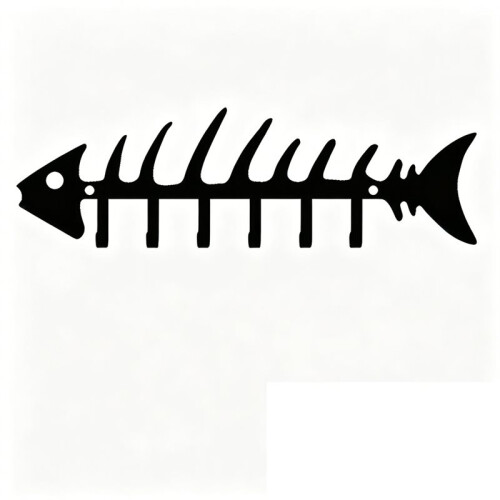 Metal Wall Hooks Organizer, Fishbone Key Holder & Decorative Wall Decor Storage Rack