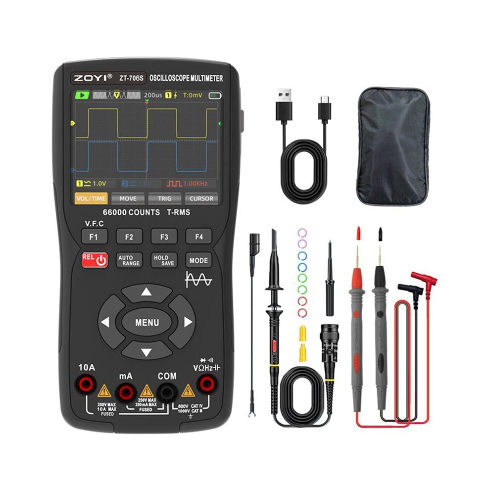 Zoyi Zt-706S 3-In-1 Automotive Oscilloscope Multimeter Handheld Oscilloscope Automotive For Vehicle Repair And Electr 4712888801452