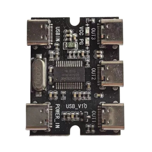 USB Expansion Board Hub 1 in 3 Out Hub Expansion Module DC5V with Power Interface Type C