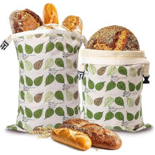 2 Stuks Bijenwas Broodzakken voor Zelfgebakken Brood, Zuurdesembroodzakken met Ritssluiting, Circa 33 X 43 cm, Natuurlijke Bijenwas