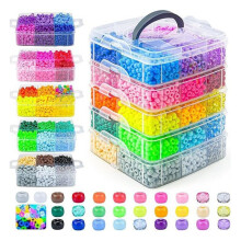 5250 Perles Scintillantes, 30 Couleurs, Dont des Perles Phosphorescentes de 6 X 9 mm pour la Création de Tresses, Bracelets et Bijoux