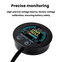 Waterproof Circular LED Digital Voltage and Charge Level Indicator 2-Wire Voltmeter Tester for Car Motorcycle Boat