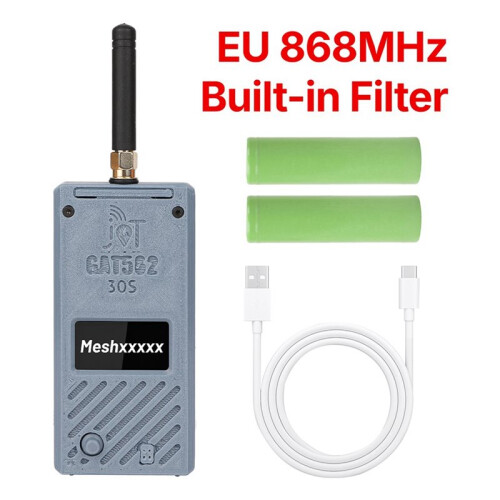 GAT562 30s Meshtastic LoRa Mesh com Tela OLED de 1,3 Polegadas, NRF52840 SX1262, Rastreador GPS LoRa Meshcore, 30dBm, 5000mAh, 868MHz 1