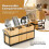 Bamboo Kitchen Utensil Holder for Countertop, 3-Compartment Organizer for Cooking Tools, Silverware, and Spatulas 3