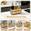 Bamboo Kitchen Utensil Holder for Countertop, 3-Compartment Organizer for Cooking Tools, Silverware, and Spatulas 6