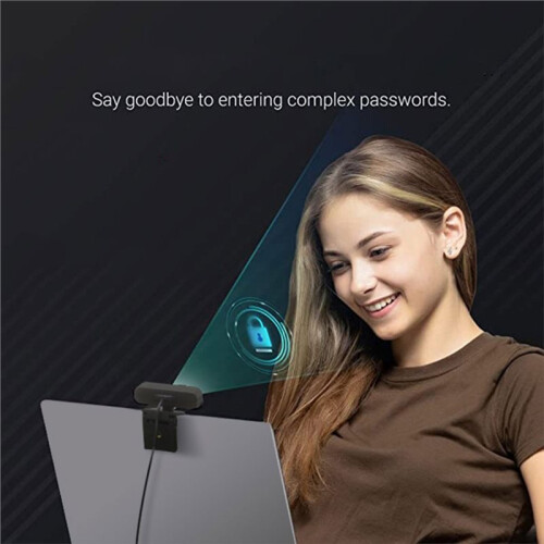 Webcam 2K 4MP con Riconoscimento Facciale e Microfono per L'Accesso Tramite per Windows Hello, Ideale per Computer Portatili. 2