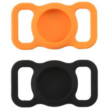 2Pcs Silicone Protective Case for Airtag Dog Cat Anti-Lost Locator Holder Adjustable GPS Finder for Pets Elderly A