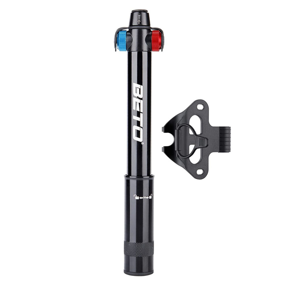 Beto Bike Pump With Pressure Gauge-Presta & Schrader Bike Tire Pump-120 Psi Portable Bicycle Air Pump For Road & Mtb Bike 6032858930578