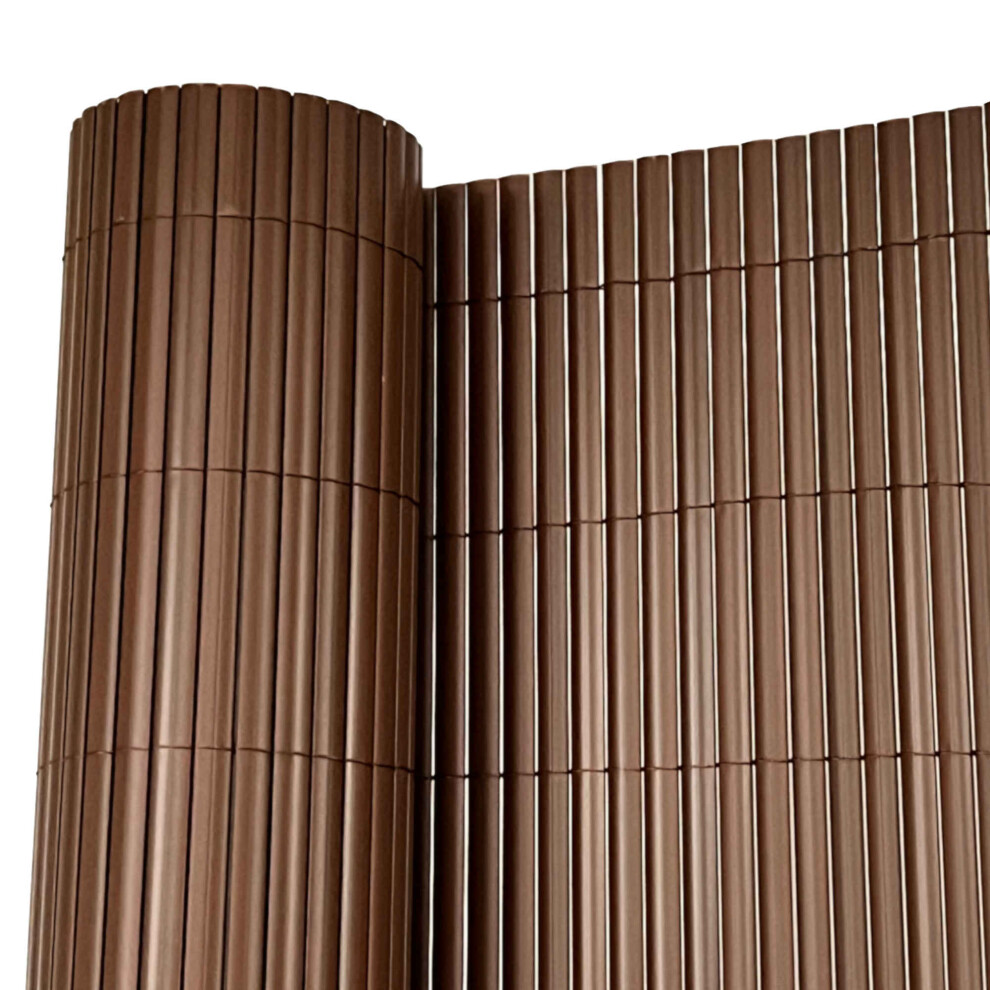 Oypla 1M X 4M Pvc Outdoor Garden Fencing Privacy Screen Roll Brown