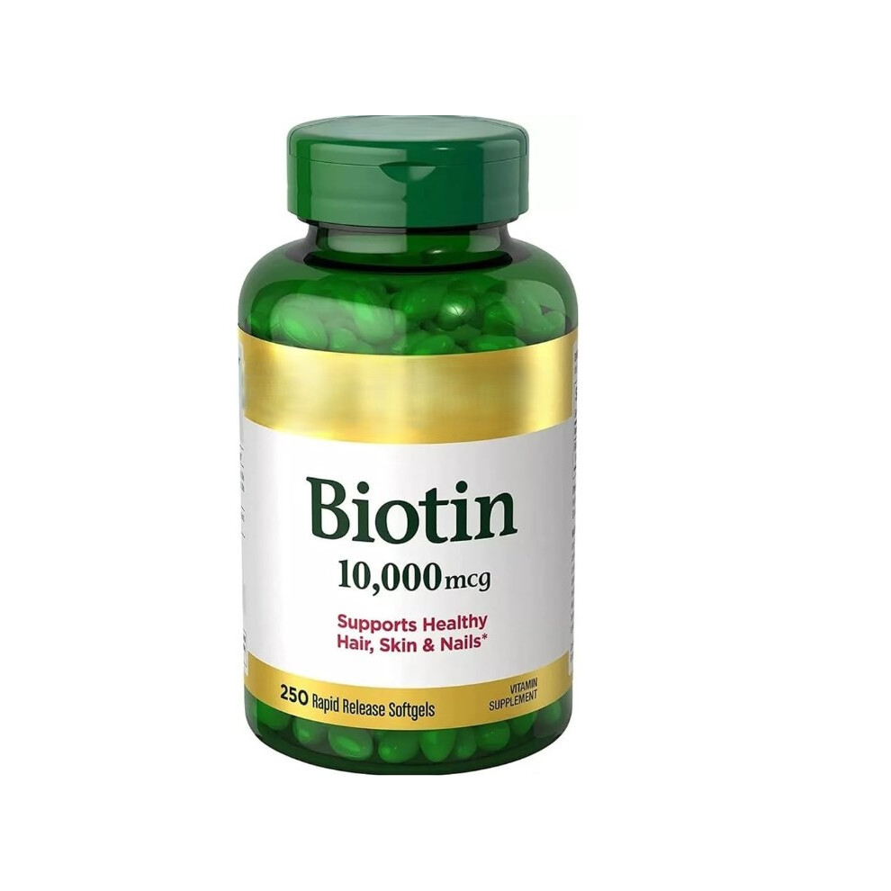 (1pcs) Biotin supplement 10000 mcg, 250 Rapid Release Softgels