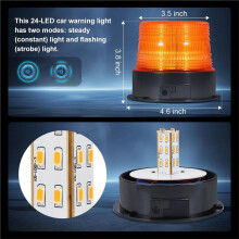 Magnetic Wireless Beacon Light, Rechargeable Emergency Flashing Warning Battery Operated Strobe Lights for Truck Vehicle