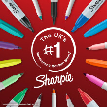 Sharpie Permanent Markers | Fine Point | Assorted Colours | 24 Count