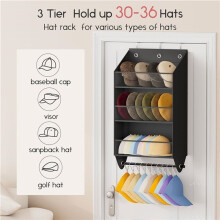 Organisateur de Chapeaux de Porte, Porte-Casquettes de Baseball Ă Suspendre Ă la Porte, pour Chambre, Salle de Bain, Placard, Chambre D'Enfant