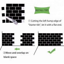 8X 3D Wall Stickers Brick Wallpaper Tile for Kitchen Bathroom Backsplash Aunty-Tile Home Decoration 30X30cm