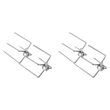 4Pcs BBQ Rotisserie Meat Forks Clamp Grill Meatpicks Stainless Steel Barbecue Skewer
