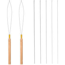 5-Teiliges Perlen-Set mit 2 Einfädlern mit Holzgriff, Perleneinfädler für die Schmuckherstellung, Perlenarmbänder, Garneinfädler
