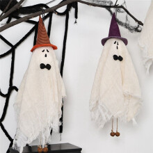 3PCS Halloween Hanging Ghosts with Green//Orange Witch Hat Cute Spooky Hanging Halloween Decorations