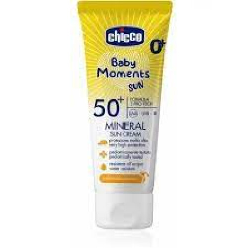 Protetor solar infantil Chicco mineral SPF 50+ UVA/UVB resistente à água 75 ml 1